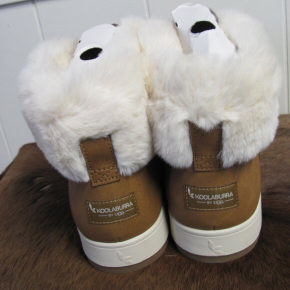 KOOLABURRA UGG WOMEN’S LACE-UP TYNLEE BOOT CHESTNUT SUEDE FAUX FUR TRIM   NEW IN - Picture 5 of 12